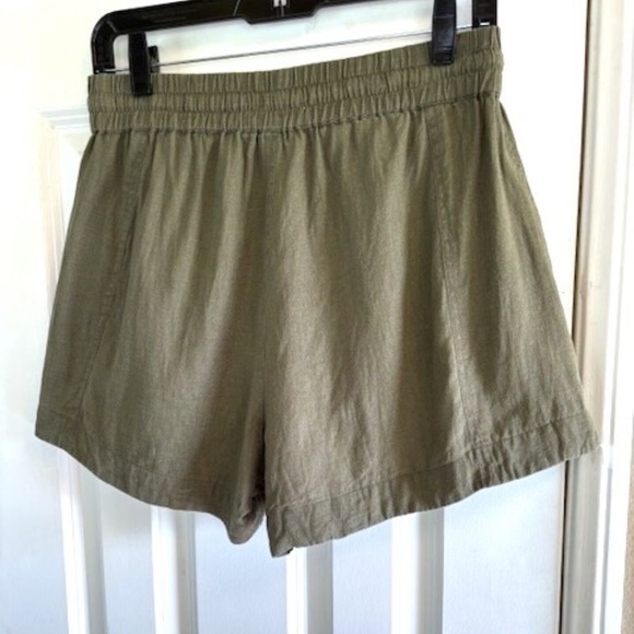 $265 APIECE APART Trail Linen Shorts in Olive EUC/sz S - Picture 9 of 15